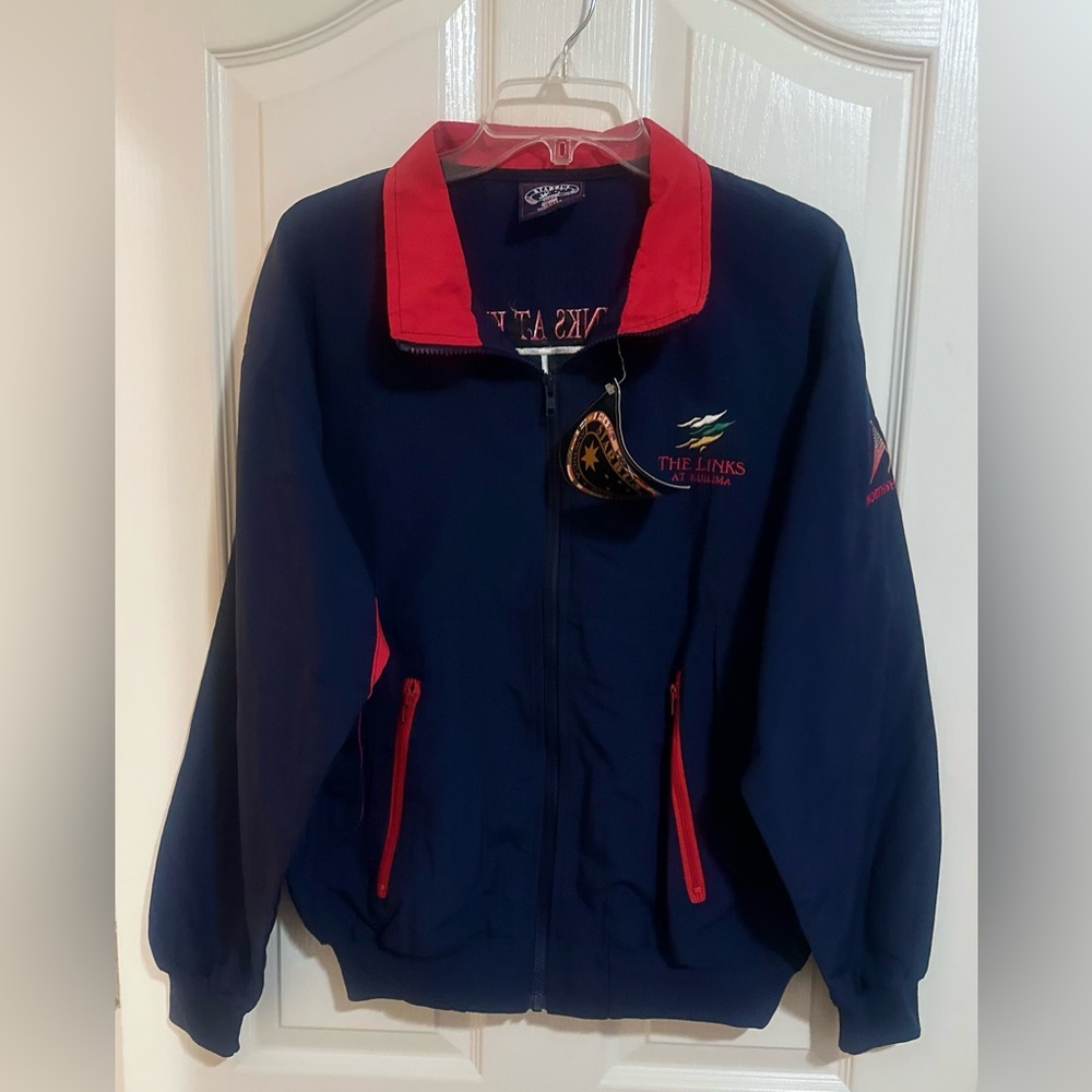 NWT VINTAGE 2000’s‎ Men’s Starbus Golf Jacket Embroidered Turtle Bay  Size M.